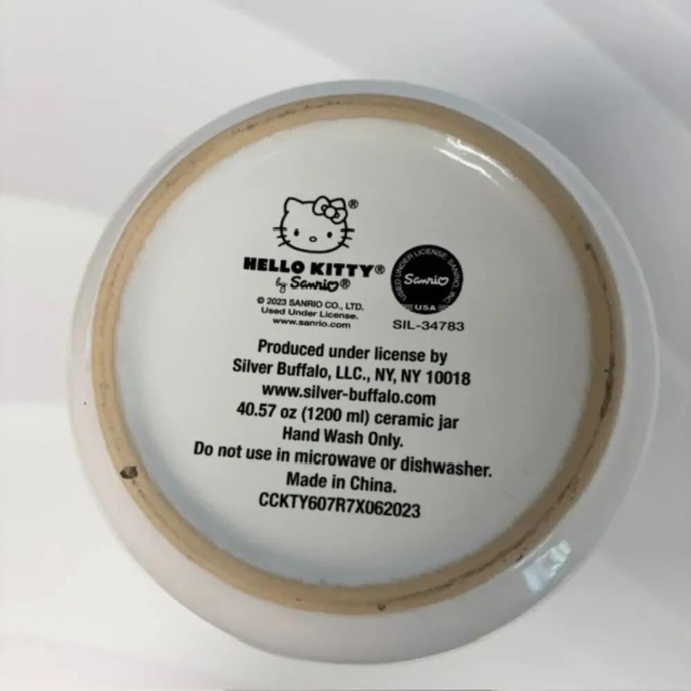Hello Kitty Skeleton Halloween Ceramic Canister Bamboo Lid 40.57 Oz Sanrio 2023